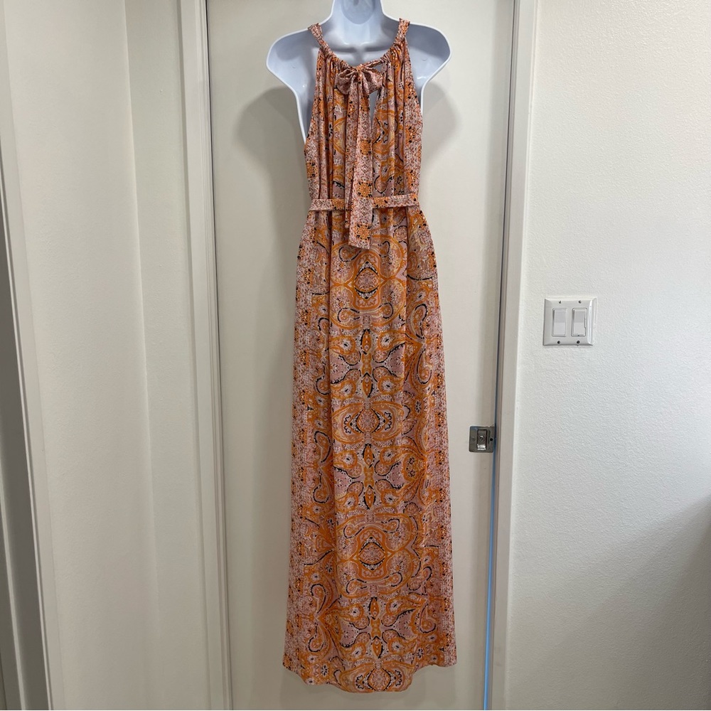 BCBGMaxAzria Orange Paisley Maxi Dress - Picture 2 of 4
